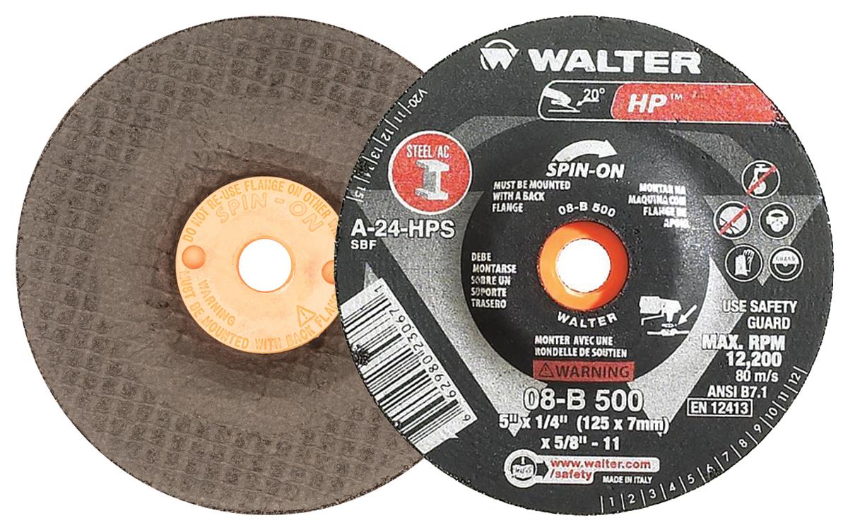 Walter 08B500 Hp Grinding Wheel Spin-On  5" X  1/4"
