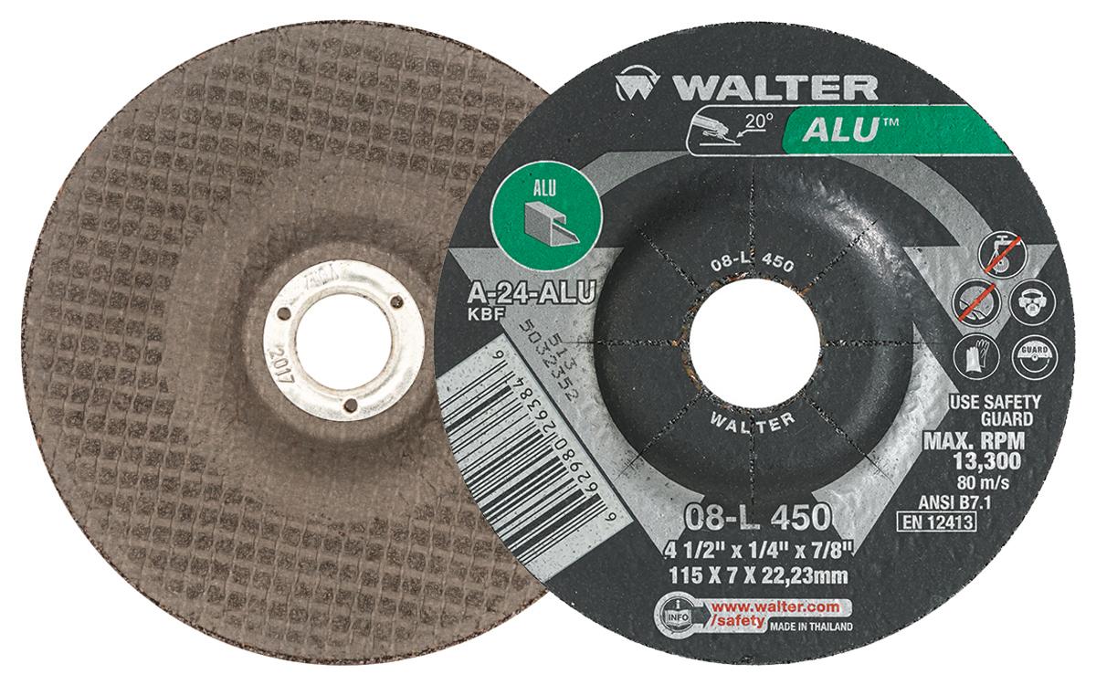 Walter 08L450 Alu Grinding Wheel  4-1/2" X 1/4"   Gr 