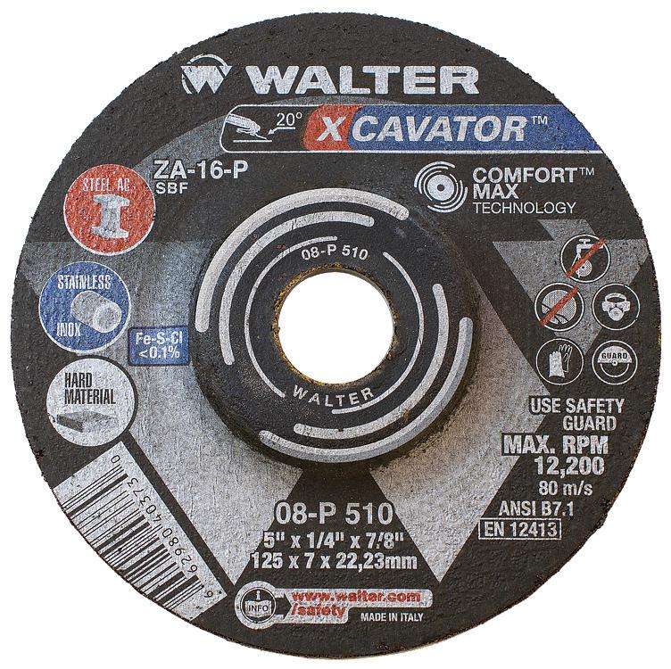 Walter 08P510 Xcavator Grinding Wheel 5" X  1/4" X 7/8"  