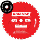 Diablo D0736GPX 8000 rpm TiCo Carbide Multi-Purpose Saw Blade, 7-1/4 in x 36 Teeth