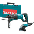 Makita HR2641X1 1 in AVT® Rotary Hammer, accepts SDS‑PLUS bits (D‑handle) and 4‑1/2 in Angle Grinder