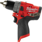 Milwaukee-2504-20 M12 Fuel™ 12 VAC 2 Ah Compact 4 Ah Extended Lithium-Ion 1/2 in Keyless Pistol Grip/T-Handle Cordless Hammer Drill
