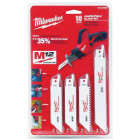 Milwaukee 49-22-0220 Hackzall® Bi-Metal Straight Back Thin Kerf Reciprocating Saw Blade Set, 10/Pack