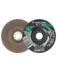 WALTER 08L450 ALU™ Grinding Wheel  4-1/2" X 1/4"   GR  PK 25 at Merrimac Industrial Sales