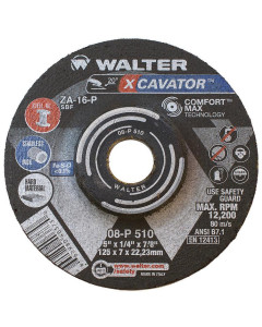 WALTER 08P510 XCAVATOR™ Grinding Wheel 5" X  1/4" X 7/8"   PK 25 at Merrimac Industrial Sales