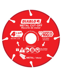 Diablo-DDD045DIA101F 13280 rpm Diamond Abrasive Heavy-Duty Plus Grade Segmented Rim Metal Cut-Off Blade