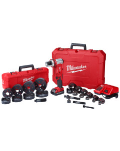 Milwaukee 2677-23 M18™ Force Logic™ 18 V 2 Ah Lithium-Ion Cordless Knockout Tool Kit, 6 ton, 1/2 to 4 in, Up to 6 in Punch