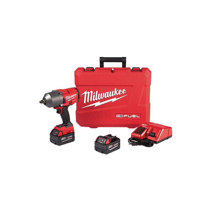 High Torque Impact Wrench w/Friction Ring Milwaukee M18 FUEL w/ONE-KEY 18-Volt Lithium-Ion Brushless Cordless 1/2 in