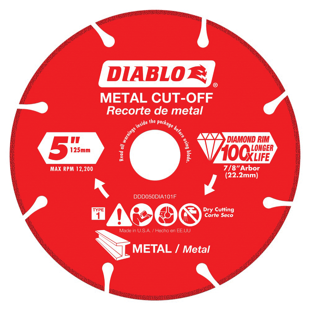 Diablo-DDD050DIA101F 12200 rpm Diamond Abrasive Heavy-Duty Plus Grade Segmented Rim Metal Cut-Off Blade