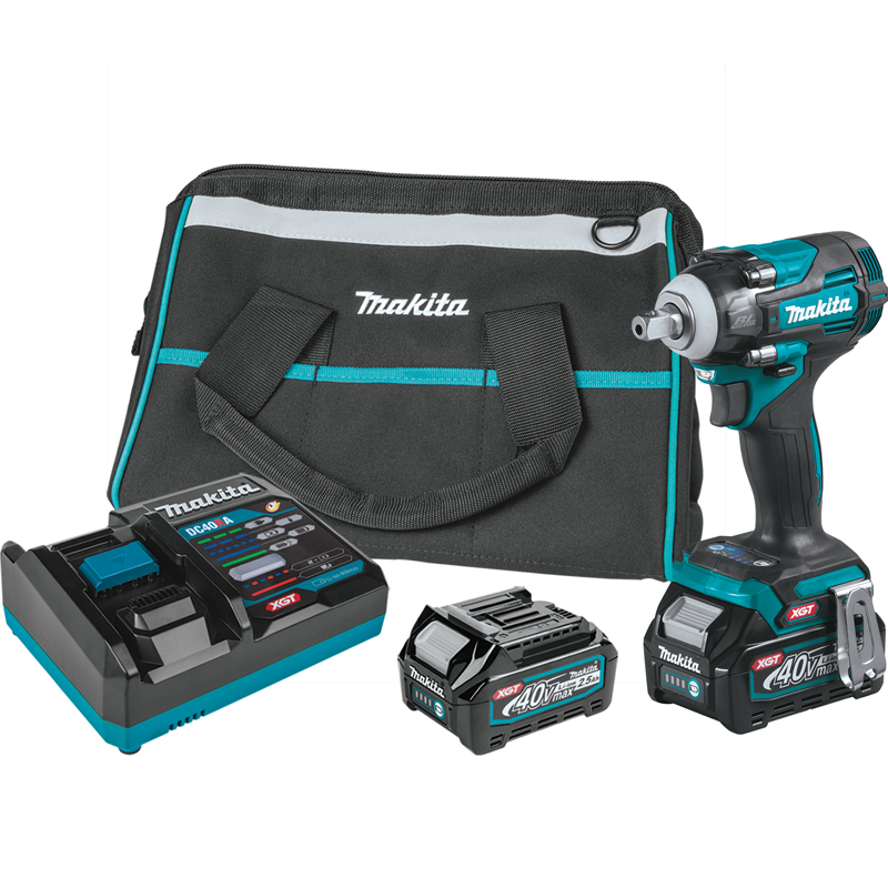 Makita GWT05D 40V max XGT® Brushless Cordless 4‑Speed 1/2 in Sq. Drive Impact Wrench Kit w/ Detent Anvil (2.5Ah)