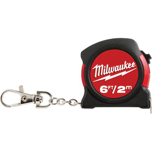 Milwaukee 48-22-5506 SAE and Metric Tape Measure with Keychain  6 ft x 13 mm