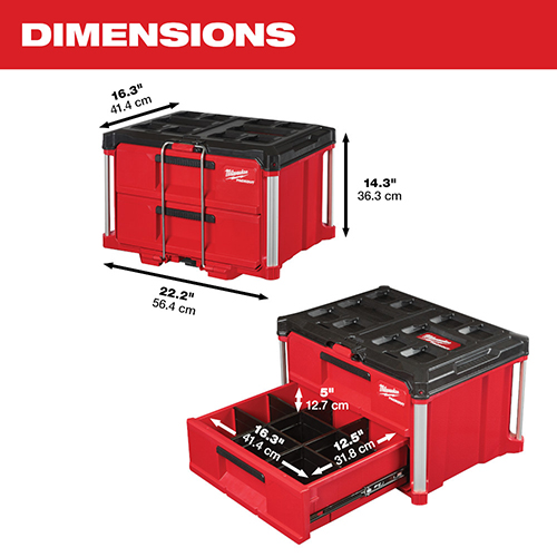 Image of MILWAUKEE  PACKOUT 48-22-8442 TWO-DRAWER TOOLBOX